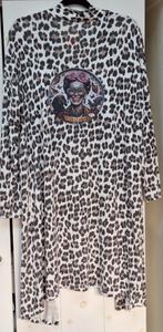 Lang vest, Frida Kahlo viva la vida  dames vest panterprint, Bruin, Maat 42/44 (L), Nieuw, Ophalen of Verzenden