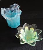 Murano style Lavorazione Arte glazen set/2 vaas en schaaltje, Ophalen of Verzenden, Zo goed als nieuw, Dame