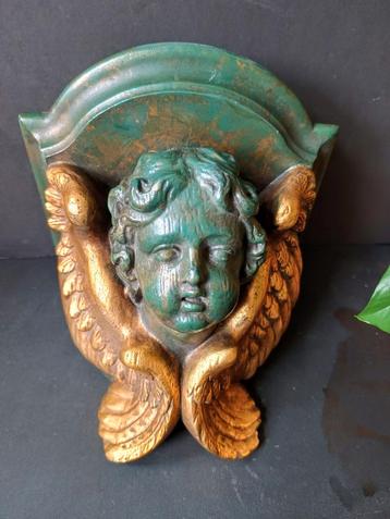 Vintage Wandconsole met Engelenhoofd beschikbaar voor biedingen