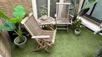 Leuke teak houten tuinstoelen set, Tuin en Terras, Ophalen of Verzenden, Gebruikt, Hout, Inklapbaar