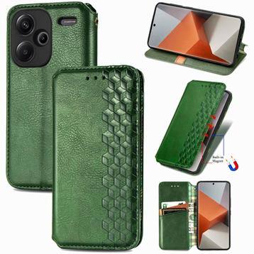 Redmi Note 13 Pro+ 5G Luxe PU Lederen Wallet Case Set _Groen