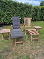 Deckchairs 2x plus 2x tafel en kussens. (MADISON), Tuin en Terras, Ophalen, Zo goed als nieuw