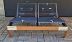 Hele fraaie Auping Next 180x200 met aanhaaktafel, Ophalen, Eenpersoons, Bruin, 180 cm