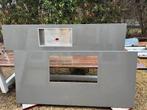 Twee grijs composieten werkbladen, inclusief rvs spoelbak, Huis en Inrichting, Ophalen, 100 tot 150 cm, Zo goed als nieuw, 200 cm of meer
