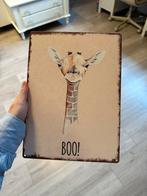 Metalen bordje giraffe, Ophalen of Verzenden