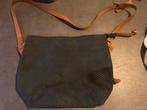 Tas Groen met leren details, Overige merken, Gebruikt, 25 tot 40 cm, Ophalen of Verzenden