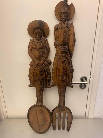 Don Quichot Houten Beelden Lepel en Vork beschikbaar voor biedingen