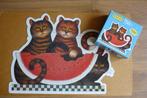 MB Gevormde puzzel '' KITTY'S TRAKTATIE / FEEST '' 750 st., Ophalen of Verzenden, 500 t/m 1500 stukjes, Gebruikt, Legpuzzel