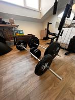 Gewichtstangen + 60kg gewicht + 20kg dumbel, Sport en Fitness, Fitnessmaterialen, Ophalen, Gebruikt, Overige typen