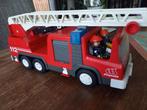 Mooie grote Playmobil brandweerauto + 2 kleine politiesetjes, Gebruikt, Ophalen