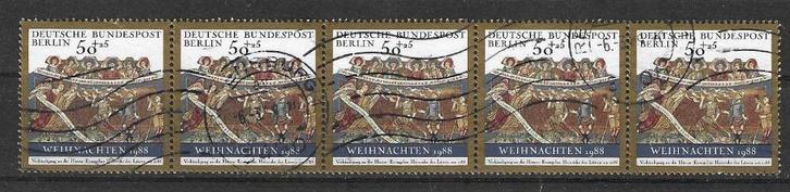 Duitsland, Berlijn Michel Fünferstreifen 829 gest. KERSTMIS, Postzegels en Munten, Postzegels | Europa | Duitsland, Gestempeld