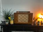 Vintage Houten Radio, Met plank(en), Gebruikt, Minder dan 25 cm, Overige houtsoorten