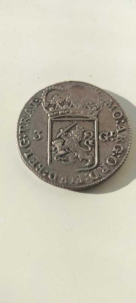 3 gulden 1795 - Holland, Postzegels en Munten, Munten | Nederland, Losse munt, Overige waardes, Vóór koninkrijk, Zilver, Ophalen of Verzenden