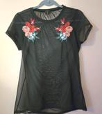 Zwarte Seven Sisters top met bloemen - Maat M, Maat 38/40 (M), Zwart, Zo goed als nieuw, Korte mouw
