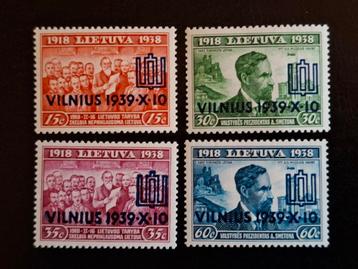 Litouwen 1939 Reunification Vilnius & Lithuanian Overprinted beschikbaar voor biedingen
