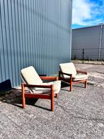 vintage stoel fauteuil domino deens teak easy chair, Ophalen, Minder dan 50 cm, Gebruikt, 75 tot 100 cm