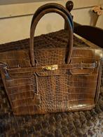 Klassieke damestas, leer bruin, Sieraden, Tassen en Uiterlijk, Tassen | Damestassen, Ophalen, Gebruikt, Bruin, Handtas