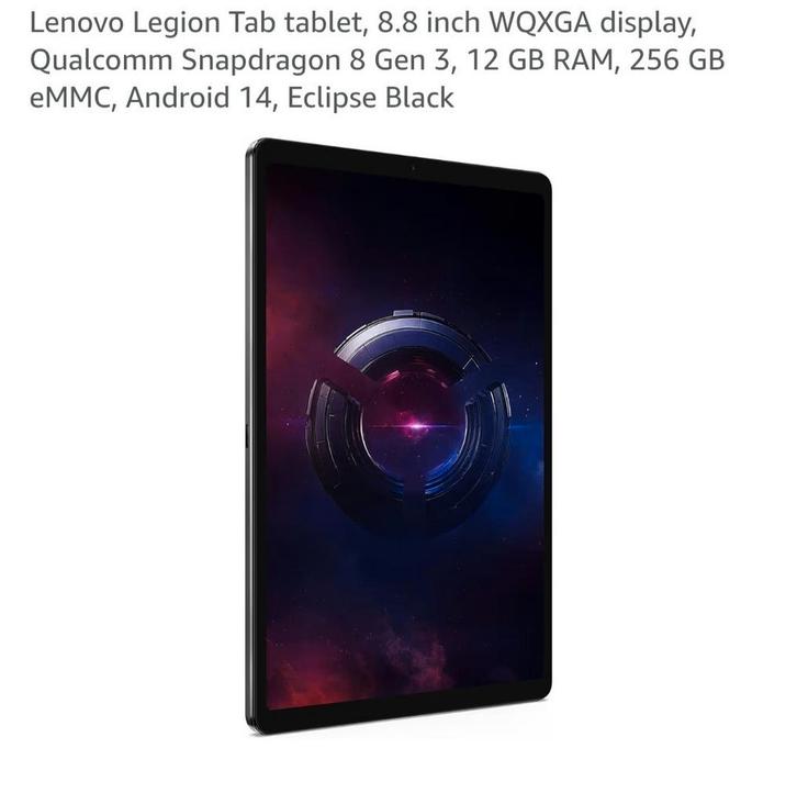 Lenovo Legion Tab - 12GB / 256GB Snapdragon 8 Gen 3 - Zeer n, Computers en Software, Android Tablets, Zo goed als nieuw, 8 inch