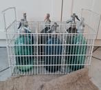 6 Brocante sodaflessen/sifons/spuitflessen met flessenrek, Ophalen