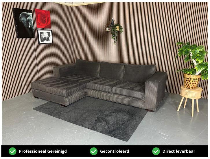 GRATIS LEVERING Ribstof Loungebank 305x175 REFURBISHED, Huis en Inrichting, Banken | Bankstellen, Zo goed als nieuw, Hoekbank