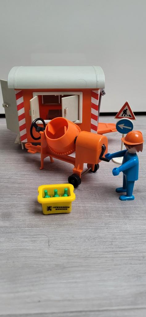 Vintage Playmobil 3207 Bouwkeet met Betonmolen, Kinderen en Baby's, Speelgoed | Playmobil, Gebruikt, Complete set, Ophalen of Verzenden