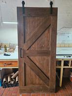 Houten schuifdeur + ophang systeem, Ophalen, 80 tot 100 cm, 215 cm of meer, Binnendeur