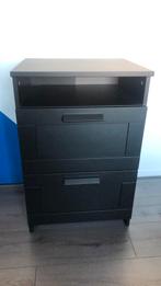 Ladekast met 2 diepe laden nachtkastje bureau zwart, Huis en Inrichting, Kasten | Ladekasten, Ophalen, Minder dan 50 cm, Gebruikt