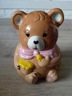 Vintage beer koekjestrommel / koekjespot Houston foods 1982, Antiek en Kunst, Antiek | Keramiek en Aardewerk, Ophalen of Verzenden