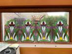 4 gelijke glasraampjes art nouveau, Ophalen of Verzenden