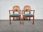 set van 2 Deense design stoelen, Niels Koefoeds, Ophalen, Gebruikt, Bruin, Vier