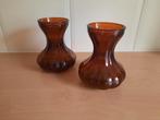 2 hyacint Leerdam vaas koper kleurig door A.D. Copier 15 cm, Antiek en Kunst, Antiek | Glas en Kristal, Ophalen of Verzenden