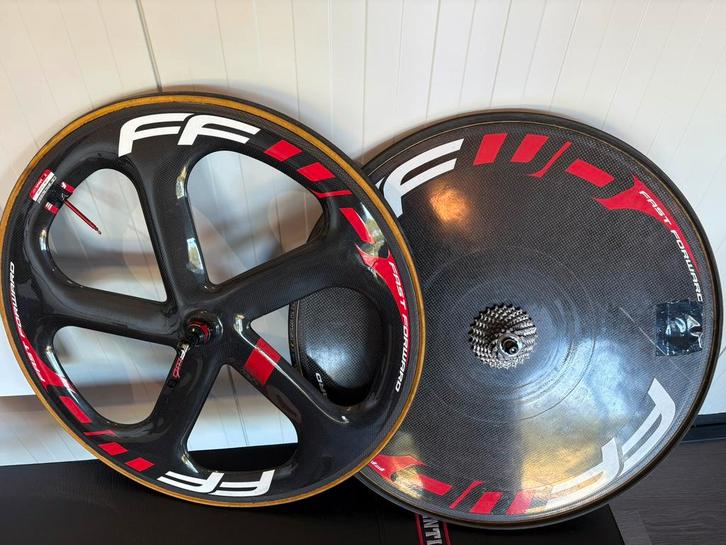 Fast Forward Tijdrit / triathlon wielen Disc en 5-spaak, Fietsen en Brommers, Fietsonderdelen, Zo goed als nieuw, Racefiets, Overige typen
