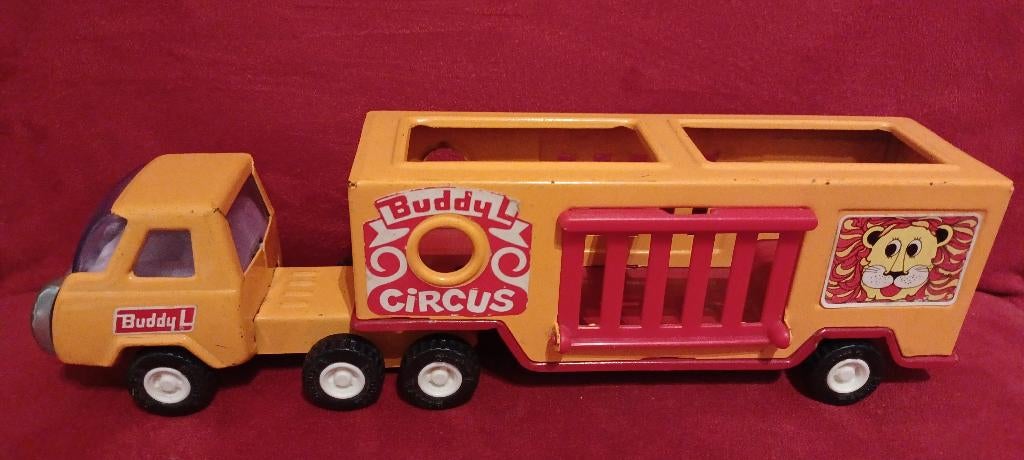 Metalen circustrailer Buddy L, Ophalen of Verzenden, Gebruikt