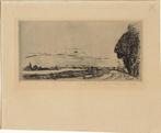 Derkzen van Angeren ets "Rivierlandschap, Rivierdijk", 1913, Ophalen