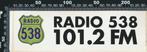Sticker: Radio 538 - 101-2 FM, Verzamelen, Verzenden, Zo goed als nieuw, Film, Tv of Omroep