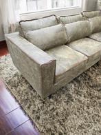 !!ACTIE!! GROENE MICROLEREN HOEKBANK, Huis en Inrichting, Banken | Bankstellen, 250 tot 300 cm, Zo goed als nieuw, Vierpersoons of meer