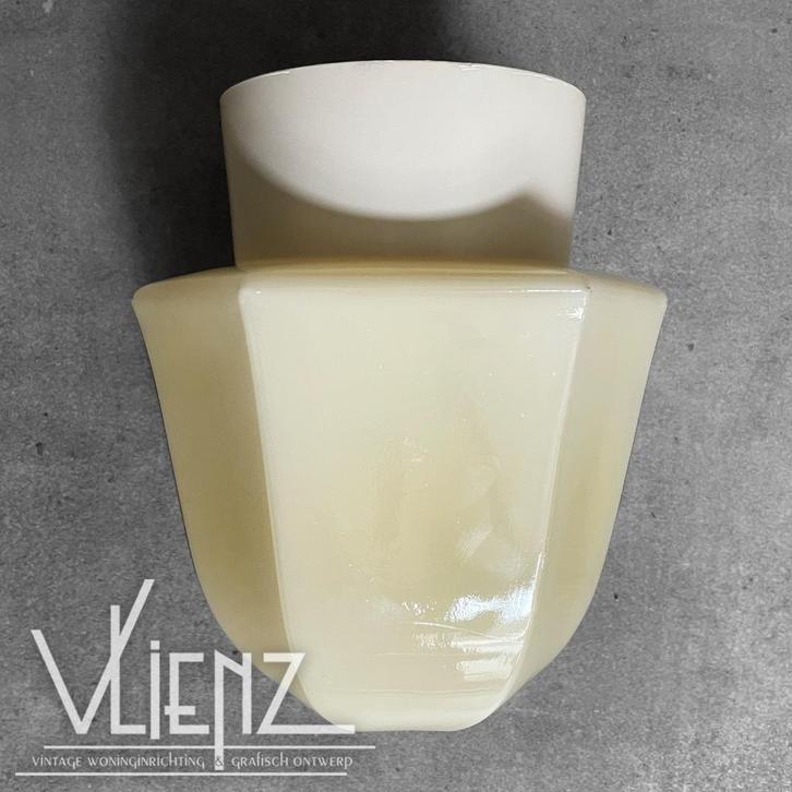 Vintage, art deco, retro plafondlamp, plafonnière lamp, Huis en Inrichting, Lampen | Plafondlampen, Gebruikt, Glas, Kunststof