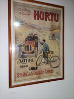 Hurtu vintage auto reclame fiets reclame poster, Verzamelen, Ophalen, Gebruikt, Reclamebord