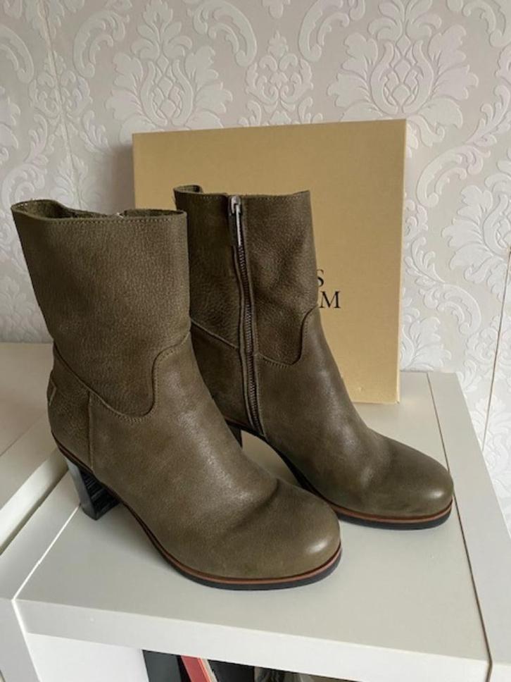 Shabbies, enkellaarsjes, mt 40, olijfgroen, hak 8 cm *NIEUW*, Kleding | Dames, Schoenen, Nieuw, Lage of Enkellaarzen, Groen, Ophalen of Verzenden