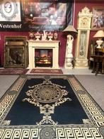 Vloerkleed / tapijt klassiek - zwart met crème, 150 tot 200 cm, Crème, Ophalen of Verzenden, Klassiek / antiek