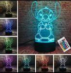 Stitch 3D nachtlampje 16 kleuren met afstrandsbediening, Verzenden, Nieuw, Kinderkamer nachtlampje