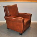 Schapenleren fauteuil in nieuwstaat., 75 tot 100 cm, Ophalen of Verzenden, Zo goed als nieuw, Leer