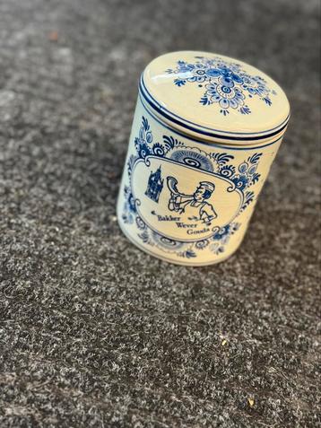 Handbeschilderde Delfts Blauwe pot – Wever Gouda – Anno 1864 beschikbaar voor biedingen