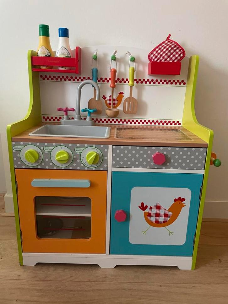 Leuke speelkeuken met accessoires, Kinderen en Baby's, Speelgoed | Speelkeukens, Gebruikt, Speelkeuken, Hout, Ophalen