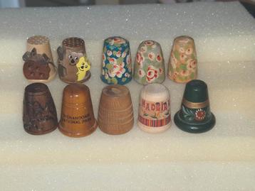 10 Houten Vingerhoedjes Handmate  beschikbaar voor biedingen