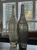 Twee grote geblazen vazen ( murano? ), Ophalen of Verzenden, Minder dan 50 cm, Groen, Glas