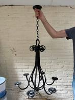 Vintage gietijzeren kroonluchter voor zes kaarsen, Ophalen, Gebruikt, Metaal
