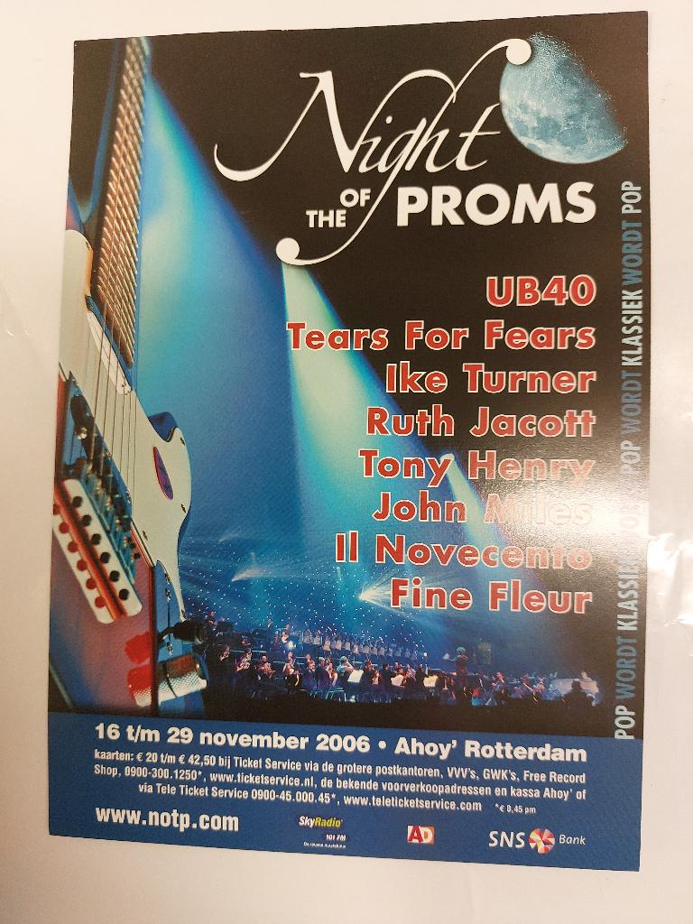 UB40 BACKSTAGE PASS + promo folder Night of the Proms 2006, Verzamelen, Verzenden, Gebruikt, Foto of Kaart
