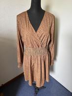 Shein curve bruin jurkje met zwart stipje mt XL z.g.a.n., Bruin, Maat 46/48 (XL) of groter, Ophalen of Verzenden, Zo goed als nieuw