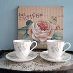 Wedgwood 'April Flowers', 2 kop en schotels, Antiek en Kunst, Antiek | Servies los, Ophalen of Verzenden